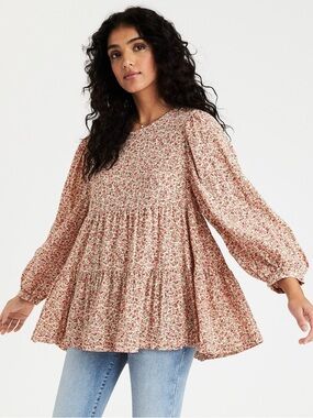 American Eagle Outfitters Floral Babydoll Top